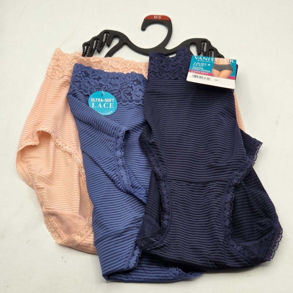NWT Womens Vanity Fair Radiant Collection 3 Pack Light & Luxe Panties Size M/6 - Picture 3 of 3